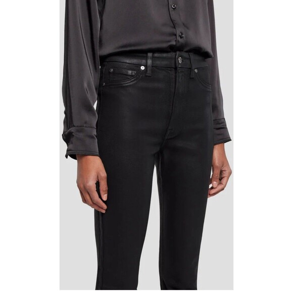 7 For All Mankind Women's Size 27 Black Ultra High Rise Skinny Boot Jeans NWT - Picture 4 of 12